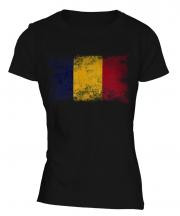 Chad Distressed Flag Ladies T-Shirt