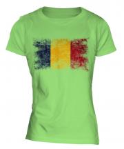 Chad Distressed Flag Ladies T-Shirt
