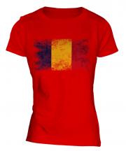 Chad Distressed Flag Ladies T-Shirt