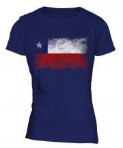 Chile Distressed Flag Ladies T-Shirt