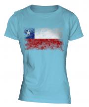 Chile Distressed Flag Ladies T-Shirt
