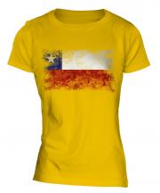 Chile Distressed Flag Ladies T-Shirt