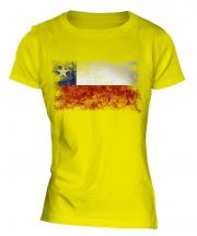 Chile Distressed Flag Ladies T-Shirt