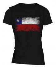 Chile Distressed Flag Ladies T-Shirt