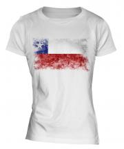 Chile Distressed Flag Ladies T-Shirt