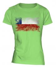 Chile Distressed Flag Ladies T-Shirt