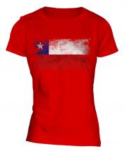 Chile Distressed Flag Ladies T-Shirt