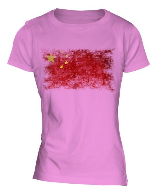 China Distressed Flag Ladies T-Shirt