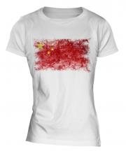 China Distressed Flag Ladies T-Shirt