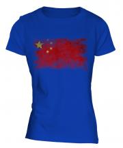 China Distressed Flag Ladies T-Shirt