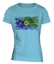 Christmas Island Distressed Flag Ladies T-Shirt