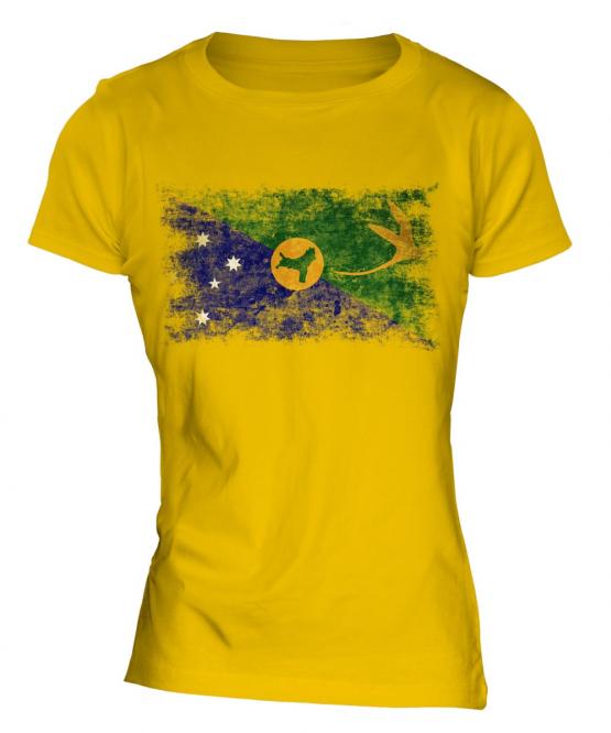 Christmas Island Distressed Flag Ladies T-Shirt
