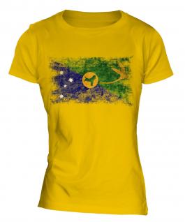 Christmas Island Distressed Flag Ladies T-Shirt
