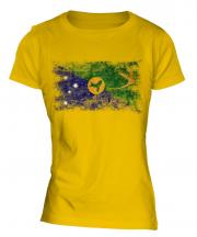 Christmas Island Distressed Flag Ladies T-Shirt