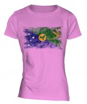 Christmas Island Distressed Flag Ladies T-Shirt