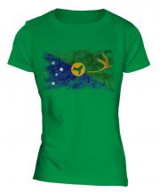 Christmas Island Distressed Flag Ladies T-Shirt