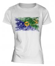 Christmas Island Distressed Flag Ladies T-Shirt