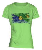 Christmas Island Distressed Flag Ladies T-Shirt