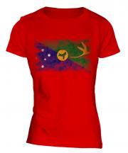 Christmas Island Distressed Flag Ladies T-Shirt