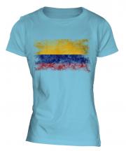 Colombia Distressed Flag Ladies T-Shirt