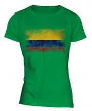 Colombia Distressed Flag Ladies T-Shirt