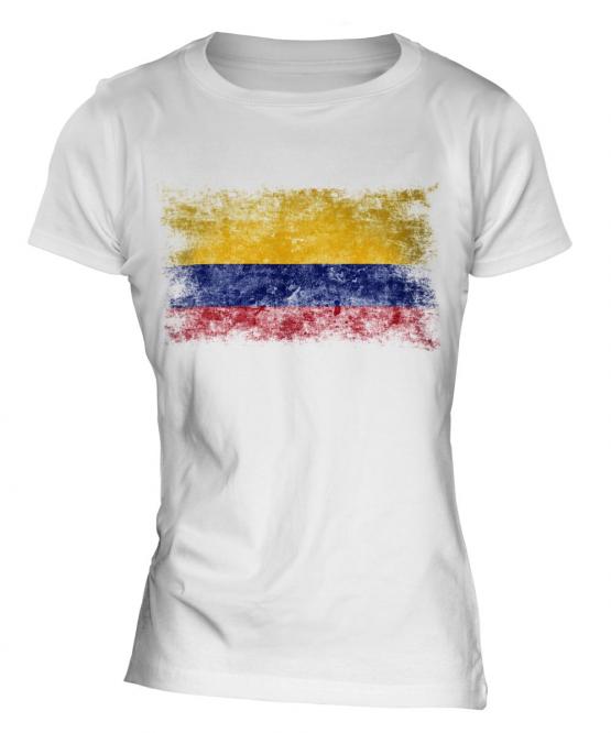 Colombia Distressed Flag Ladies T-Shirt