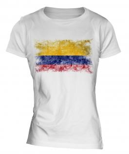 Colombia Distressed Flag Ladies T-Shirt