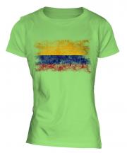 Colombia Distressed Flag Ladies T-Shirt