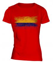Colombia Distressed Flag Ladies T-Shirt