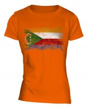 Comoros Distressed Flag Ladies T-Shirt