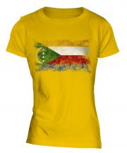 Comoros Distressed Flag Ladies T-Shirt