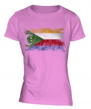 Comoros Distressed Flag Ladies T-Shirt