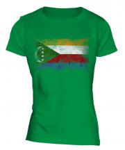 Comoros Distressed Flag Ladies T-Shirt