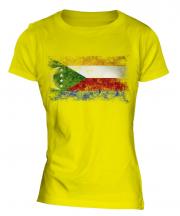 Comoros Distressed Flag Ladies T-Shirt