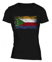 Comoros Distressed Flag Ladies T-Shirt