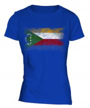 Comoros Distressed Flag Ladies T-Shirt