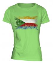 Comoros Distressed Flag Ladies T-Shirt