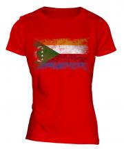 Comoros Distressed Flag Ladies T-Shirt