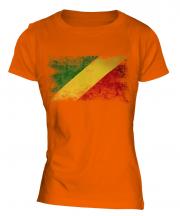 Congo Distressed Flag Ladies T-Shirt