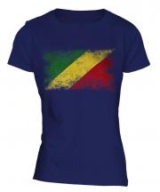 Congo Distressed Flag Ladies T-Shirt
