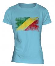 Congo Distressed Flag Ladies T-Shirt