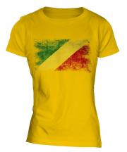 Congo Distressed Flag Ladies T-Shirt