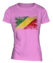 Congo Distressed Flag Ladies T-Shirt