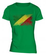 Congo Distressed Flag Ladies T-Shirt