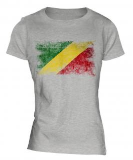 Congo Distressed Flag Ladies T-Shirt