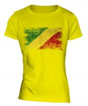 Congo Distressed Flag Ladies T-Shirt