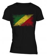 Congo Distressed Flag Ladies T-Shirt