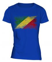 Congo Distressed Flag Ladies T-Shirt