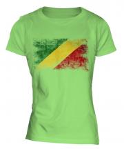 Congo Distressed Flag Ladies T-Shirt