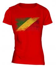 Congo Distressed Flag Ladies T-Shirt